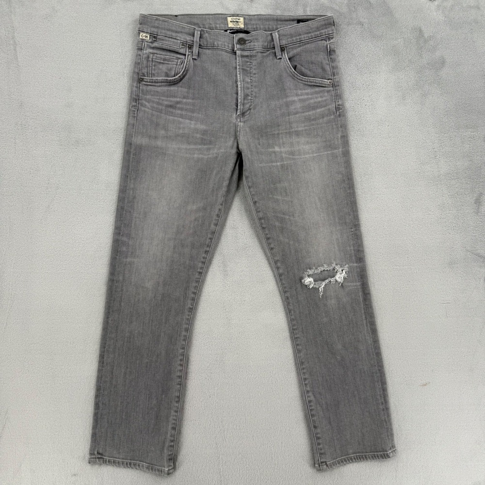 Citizens of Humanity Emerson Grey Distressed Boyfriend Jeans Womens 28 Stretch